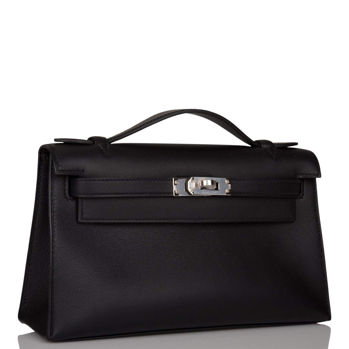 Hermes Black Swift Mini Kelly Pochette Palladium Hardware BagAg