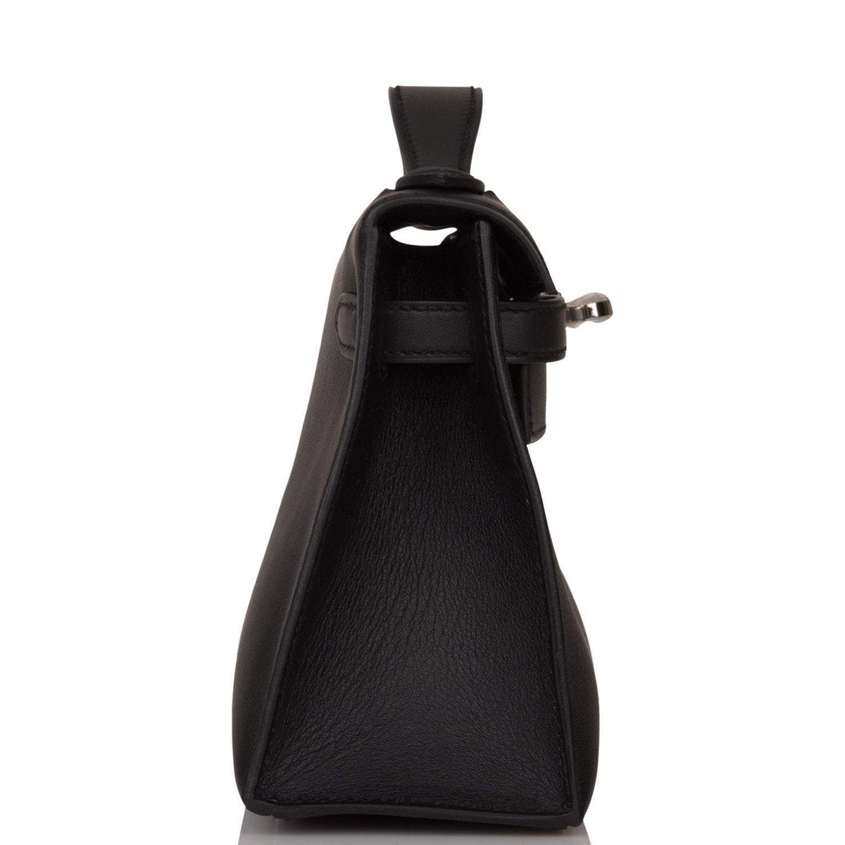Hermes Black Swift Mini Kelly Pochette Palladium Hardware BagAg