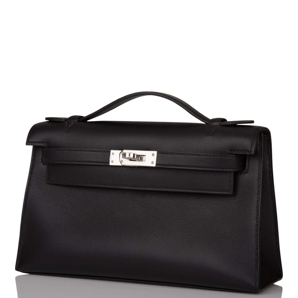 Hermes Black Swift Mini Kelly Pochette Palladium Hardware BagAg