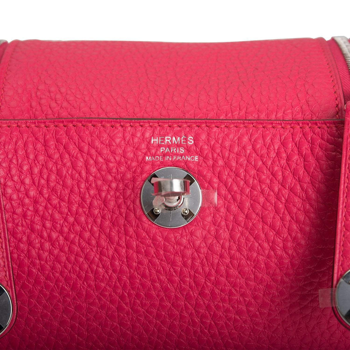 Hermes Rose Extreme Clemence Mini Lindy Palladium Hardware Hermes