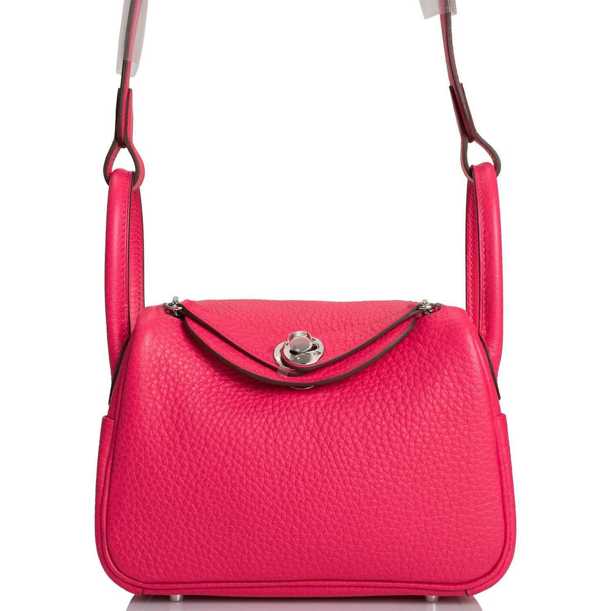 Hermes Rose Extreme Clemence Mini Lindy Palladium Hardware Hermes
