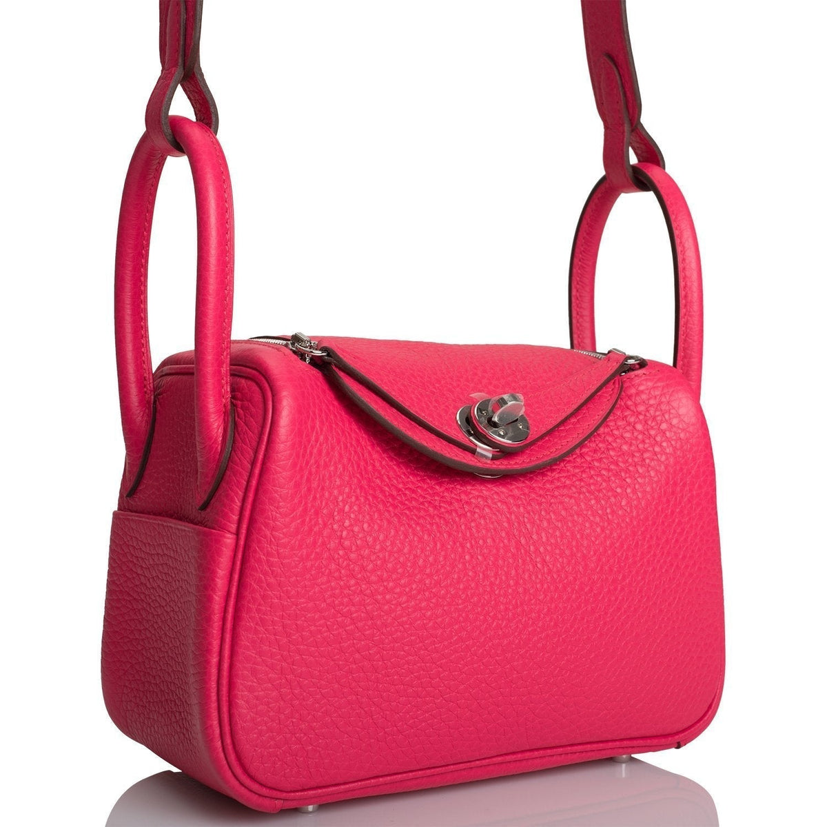 Hermes Rose Extreme Clemence Mini Lindy Palladium Hardware Hermes