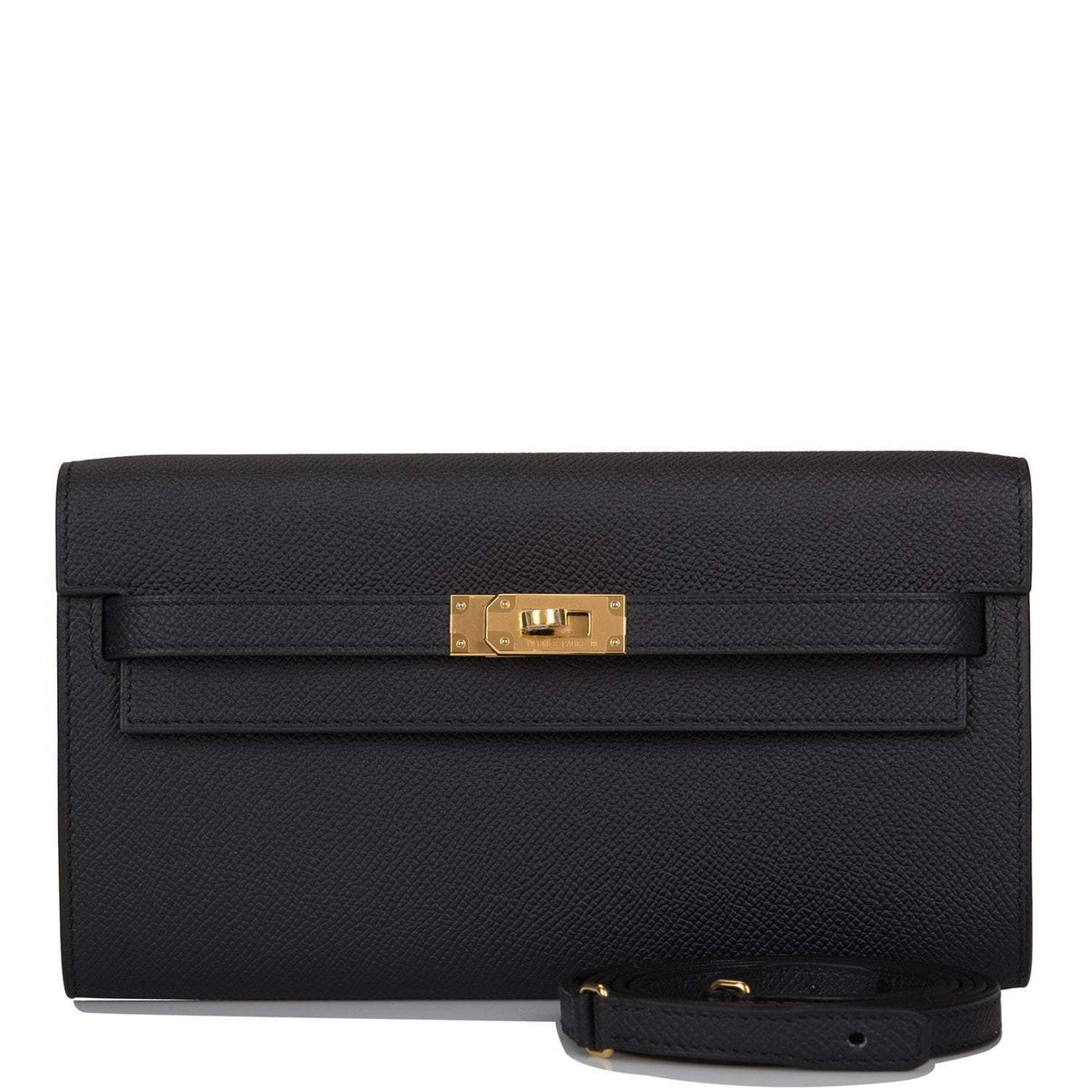 Hermes Black Epsom Kelly Wallet To Go Gold Hardware Hermes