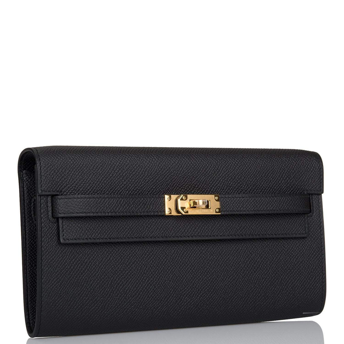 Hermes Black Epsom Kelly Wallet To Go Gold Hardware Hermes