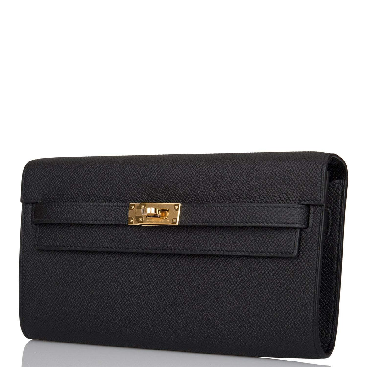 Hermes Black Epsom Kelly Wallet To Go Gold Hardware Hermes