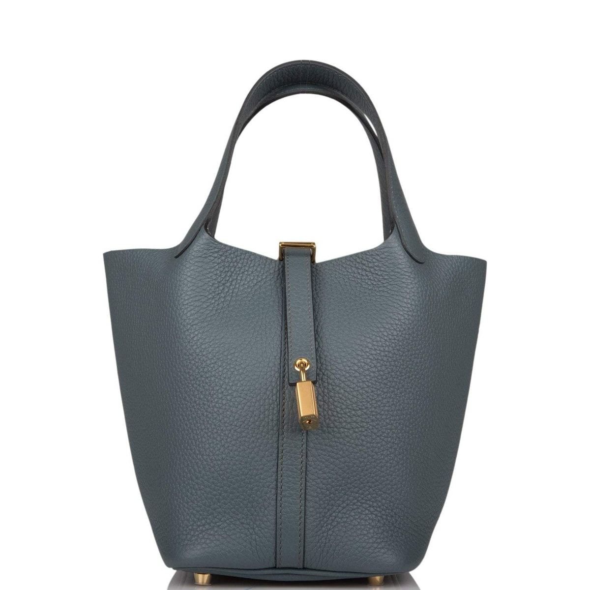 Hermes Bleu Orage Clemence Picotin Lock 18cm Gold Hardware Hermes