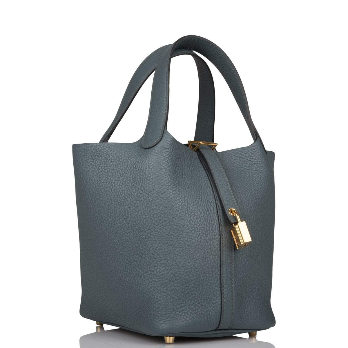 Hermes Bleu Orage Clemence Picotin Lock 18cm Gold Hardware Hermes