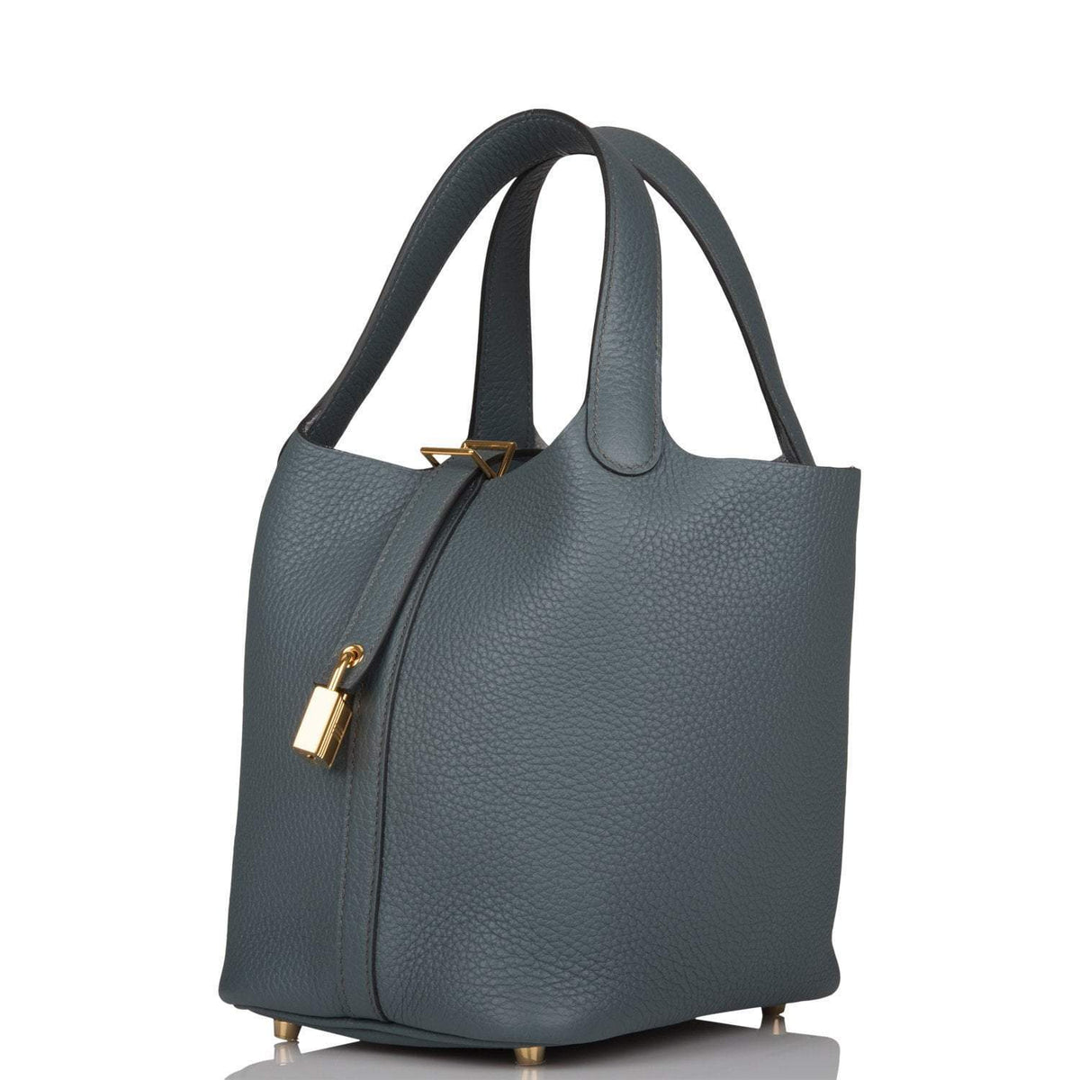 Hermes Bleu Orage Clemence Picotin Lock 18cm Gold Hardware Hermes