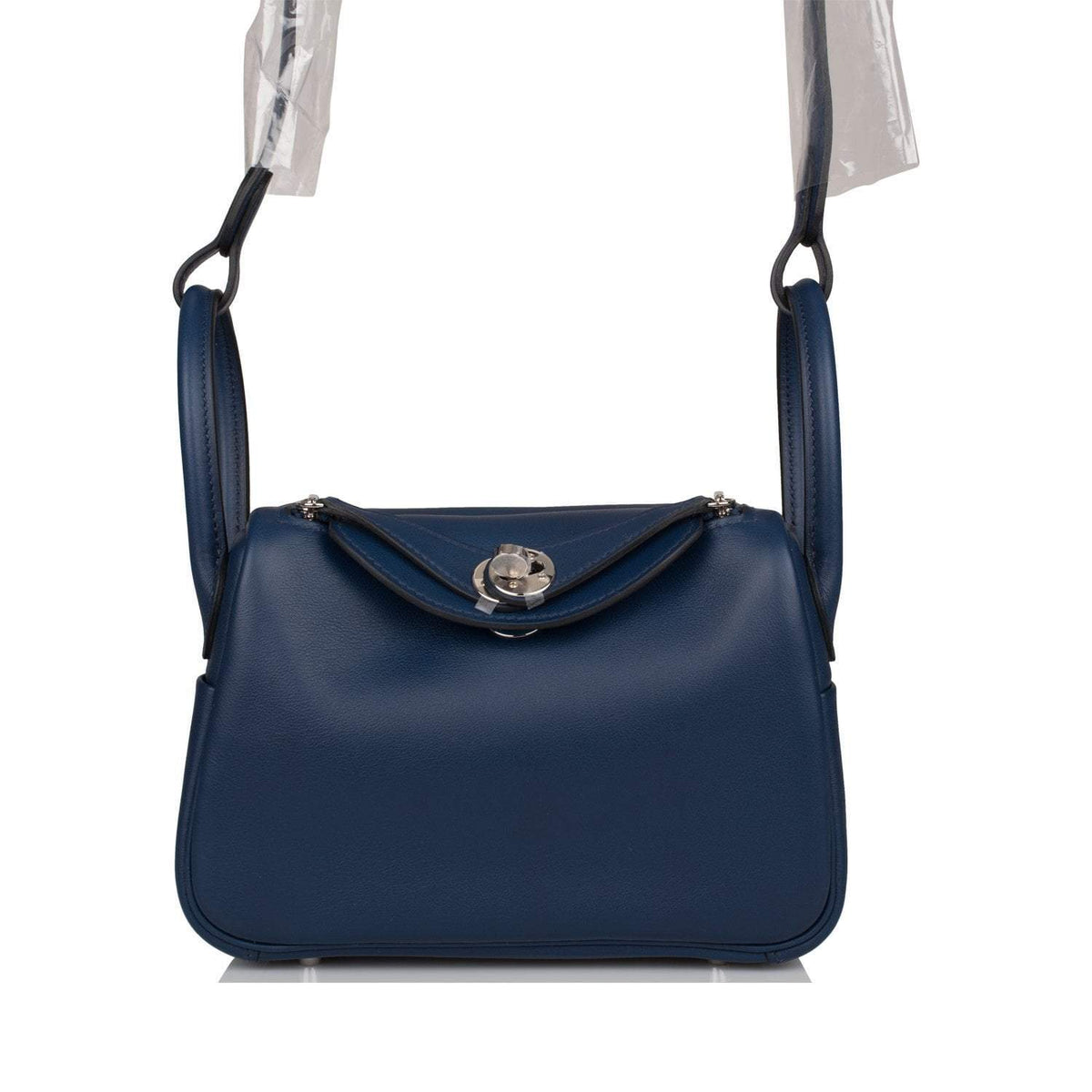 Hermes Bleu Navy Verso Swift Mini Lindy Palladium Hardware BagAg