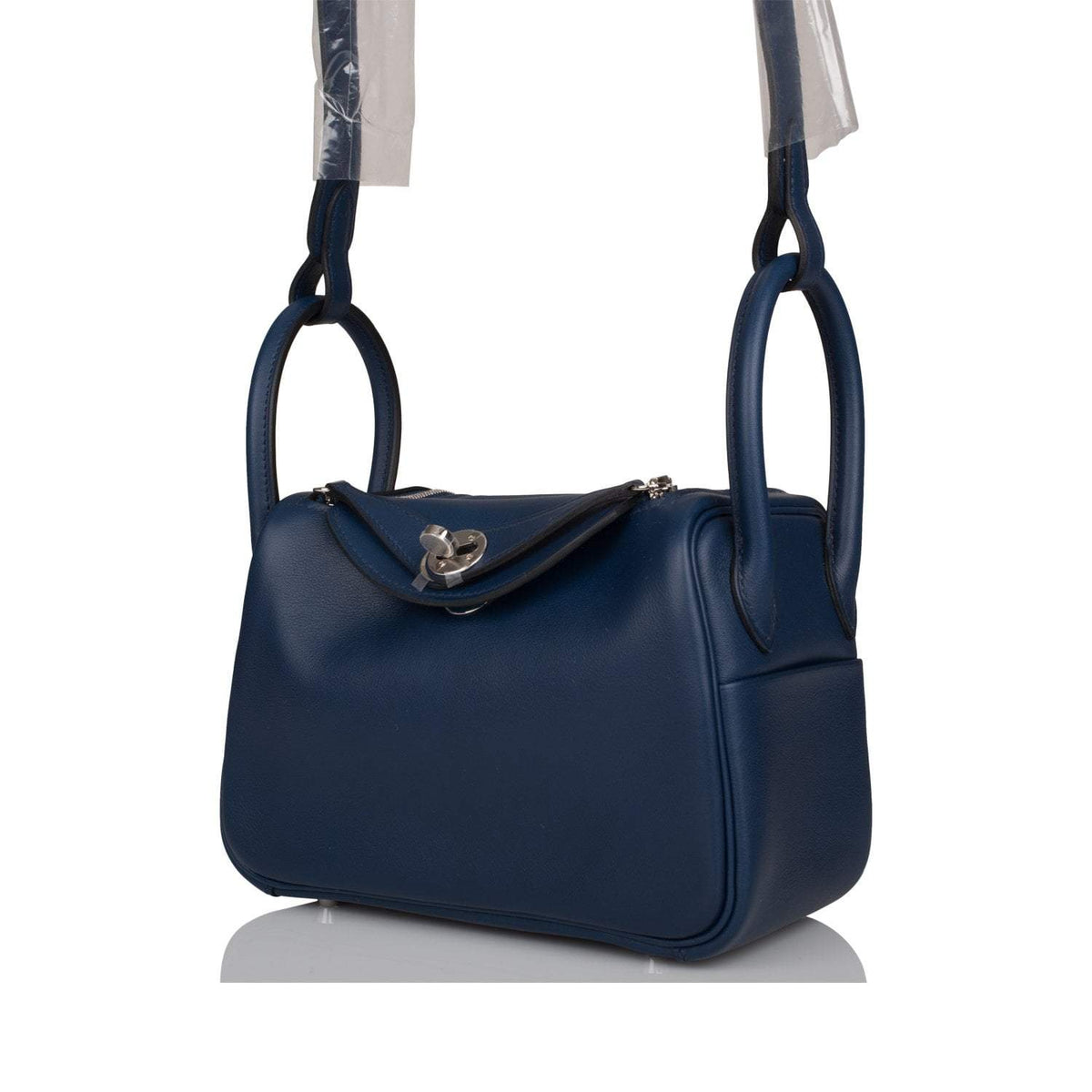 Hermes Bleu Navy Verso Swift Mini Lindy Palladium Hardware BagAg