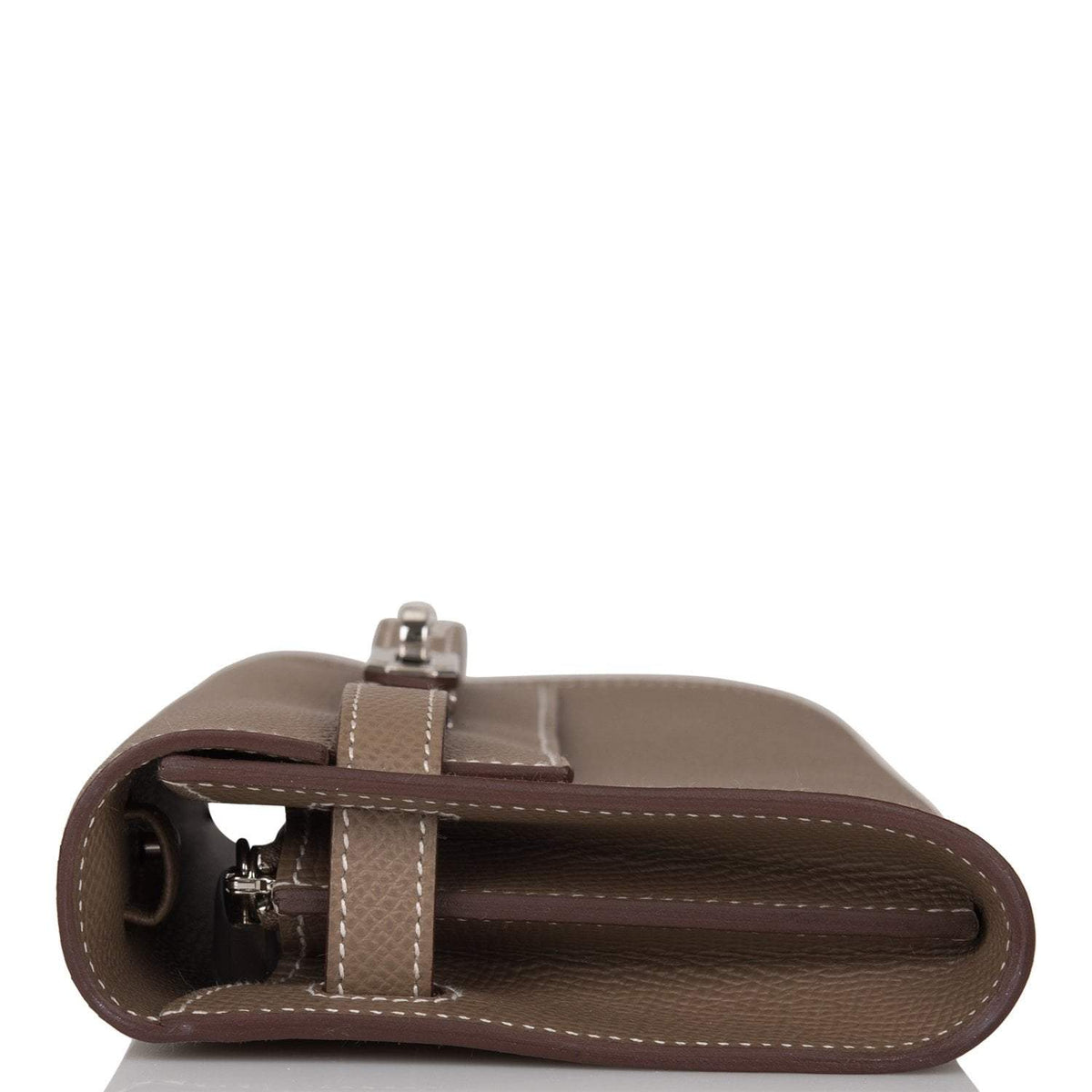 Hermes Etoupe Epsom Kelly Wallet To Go Palladium Hardware Hermes