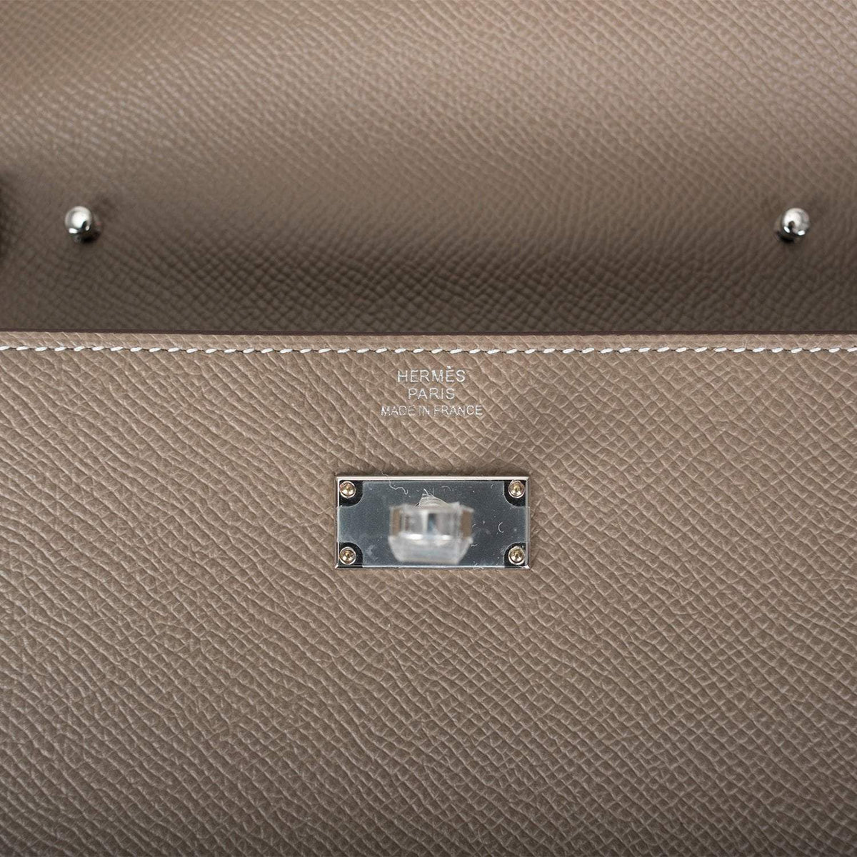 Hermes Etoupe Epsom Kelly Wallet To Go Palladium Hardware Hermes