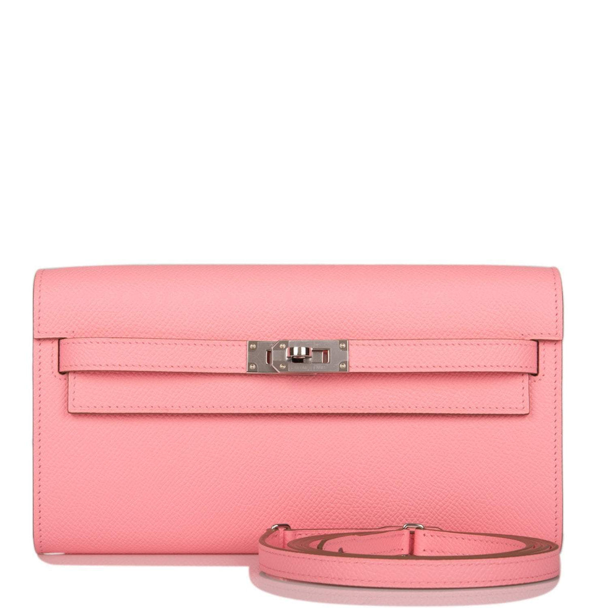 Hermes Kelly Wallet To Go Rose Confetti Epsom Palladium Hardware Hermes