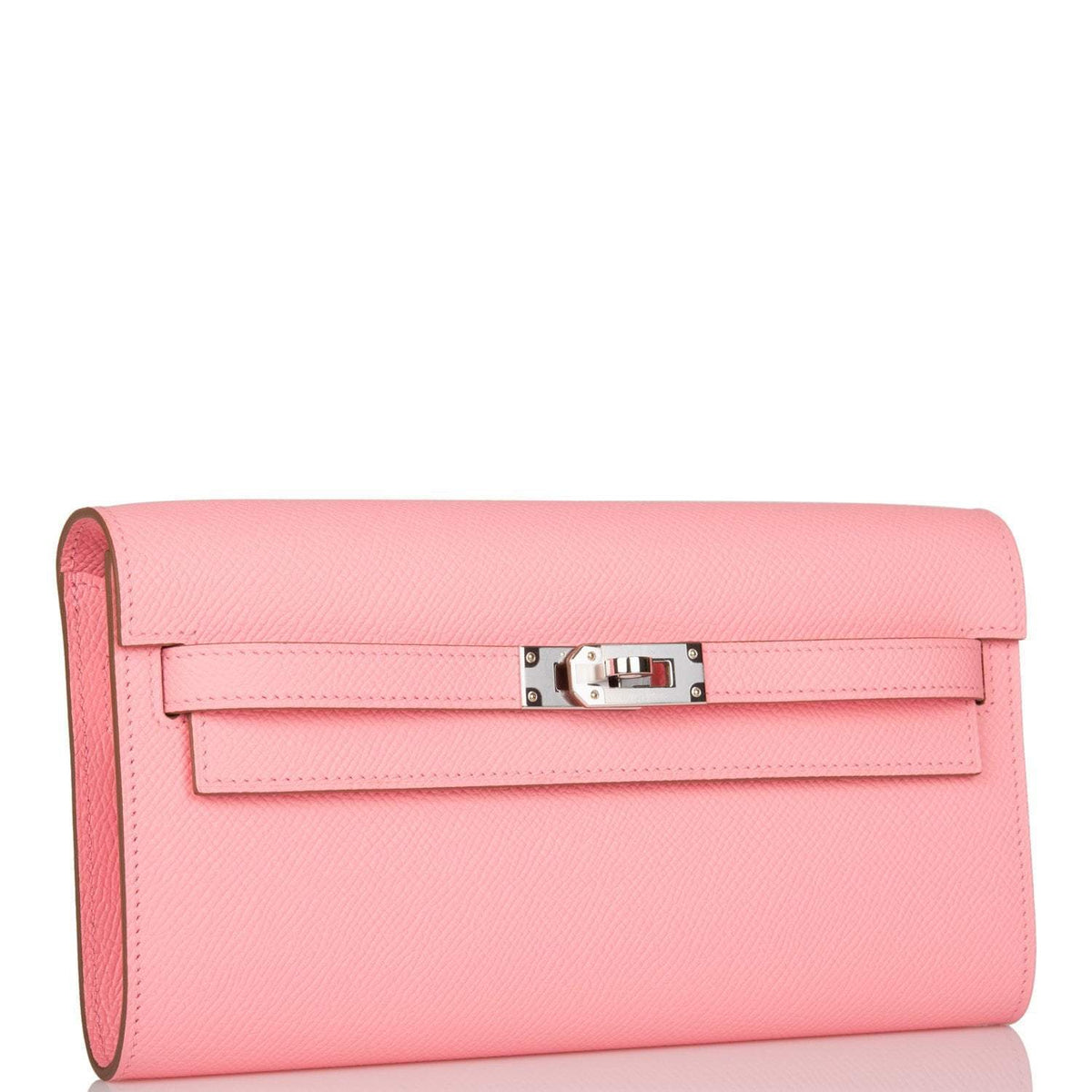 Hermes Kelly Wallet To Go Rose Confetti Epsom Palladium Hardware Hermes