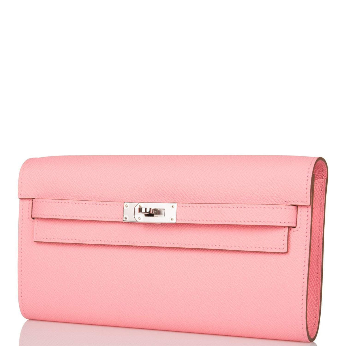Hermes Kelly Wallet To Go Rose Confetti Epsom Palladium Hardware Hermes