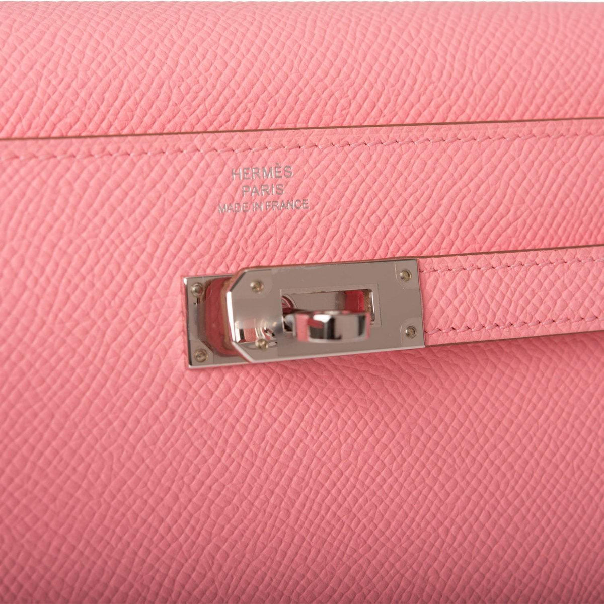 Hermes Kelly Wallet To Go Rose Confetti Epsom Palladium Hardware Hermes