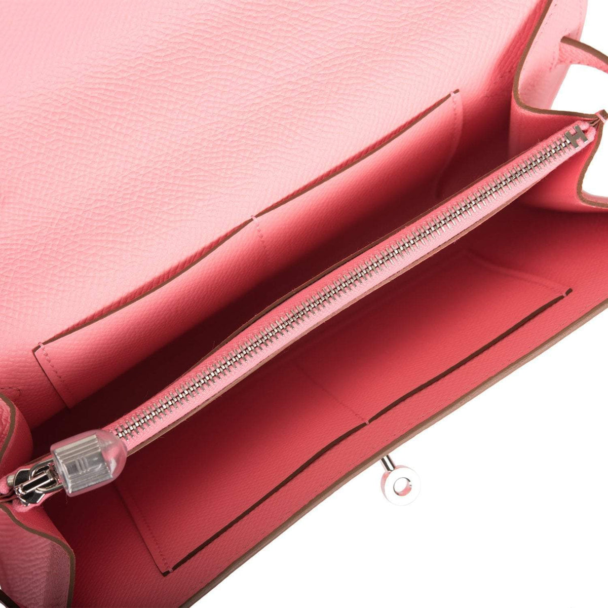 Hermes Kelly Wallet To Go Rose Confetti Epsom Palladium Hardware Hermes