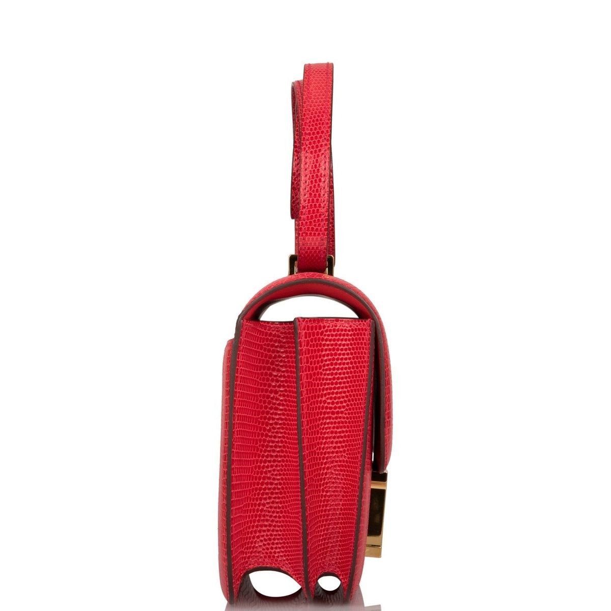 Hermes Mini Constance 18 Rouge Exotique Lizard Niloticus Gold Hardware Hermes