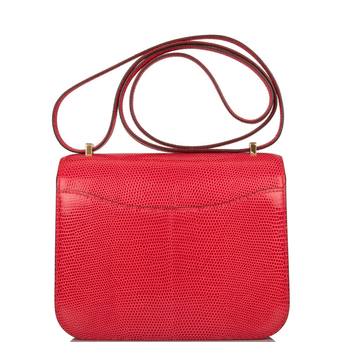 Hermes Mini Constance 18 Rouge Exotique Lizard Niloticus Gold Hardware Hermes