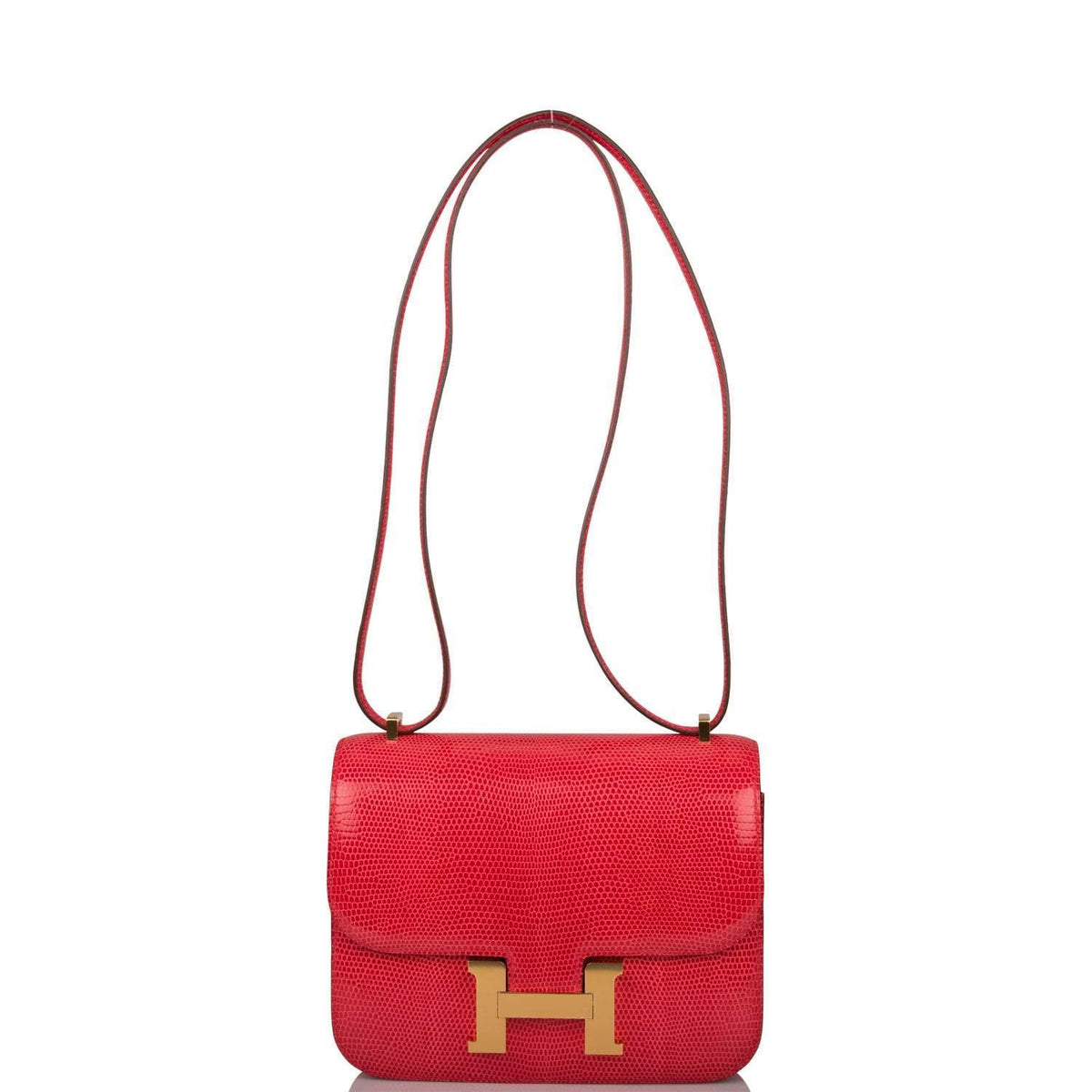 Hermes Mini Constance 18 Rouge Exotique Lizard Niloticus Gold Hardware Hermes