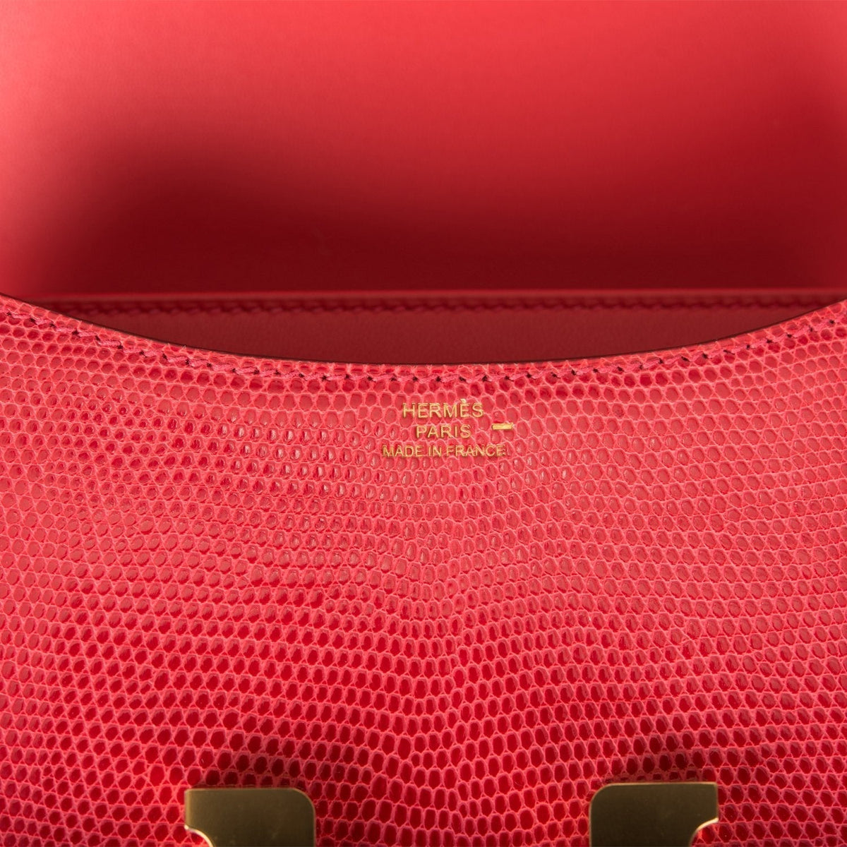 Hermes Mini Constance 18 Rouge Exotique Lizard Niloticus Gold Hardware Hermes