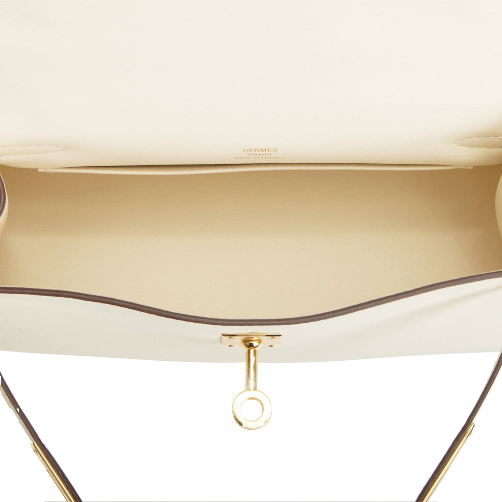 Hermes Nata Swift Mini Kelly Pochette Gold Hardware BagAg