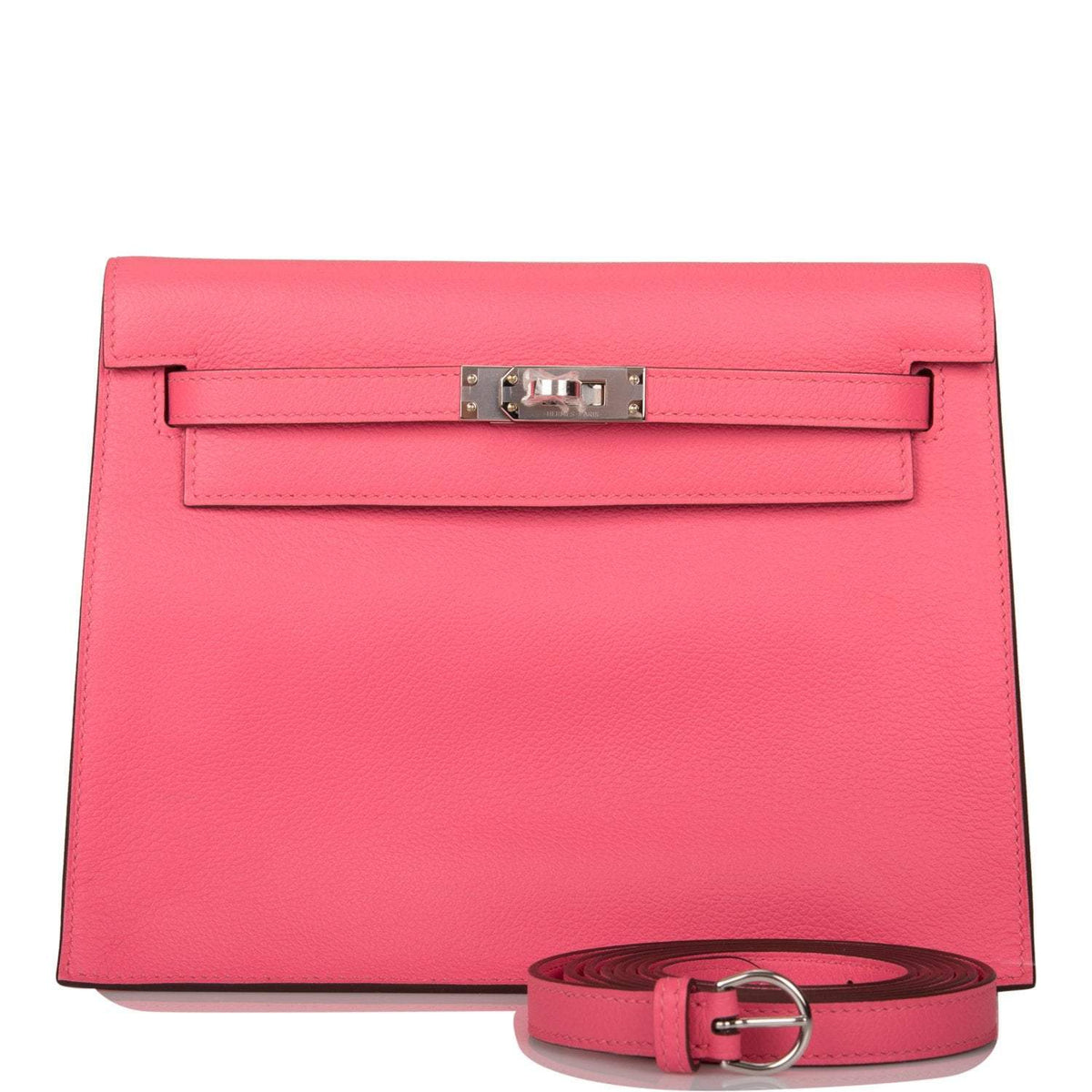Hermes Rose Azalee Evercolor Kelly Danse Palladium Hardware Hermes