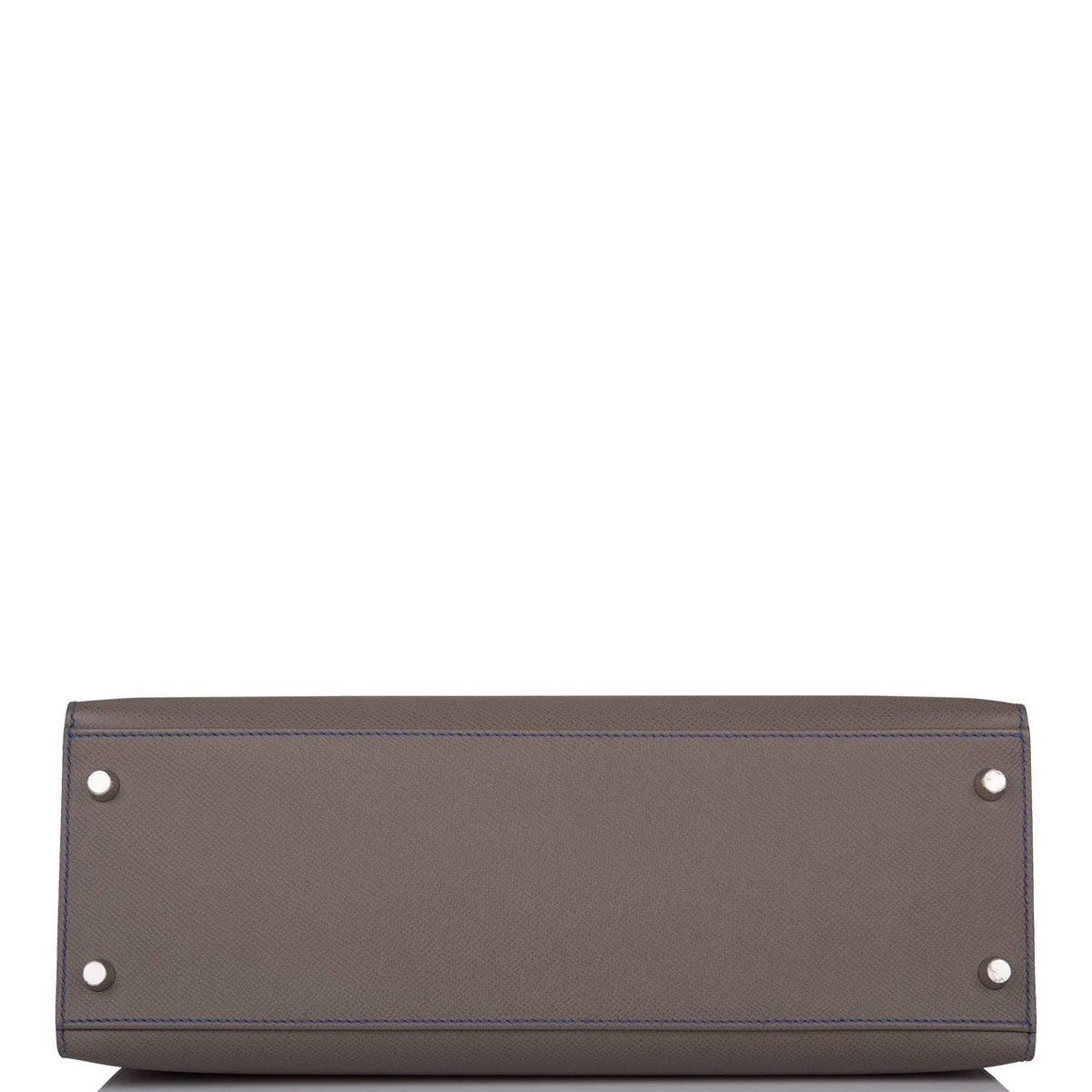 Hermes Kelly 32cm Bi-Color Etain and Bleu Electric Epsom Sellier Palladium Hardware Hermes