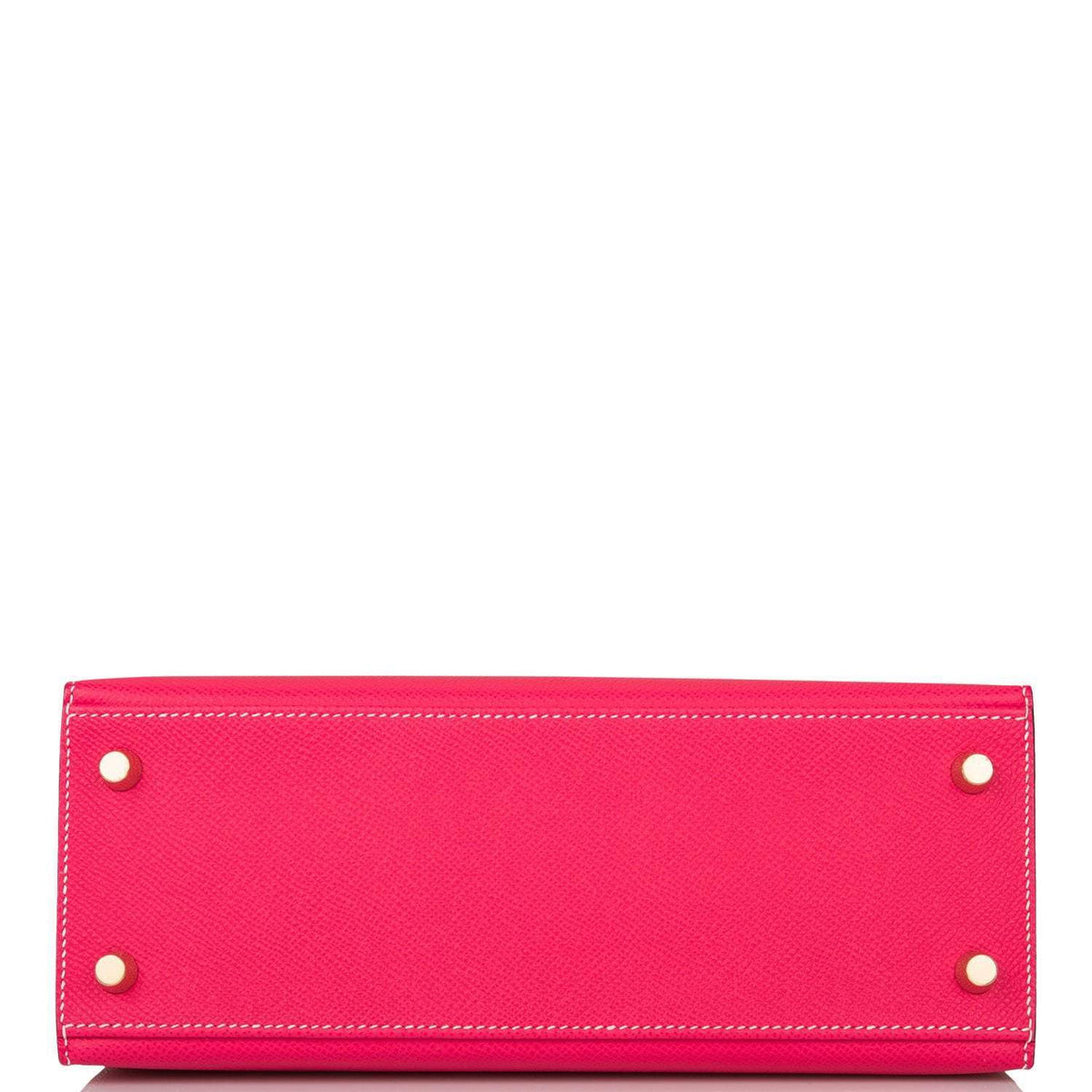 Hermes Kelly 25cm  Bi-Color Rose Extreme and Craie Epsom Sellier Permabrass Hardware Hermes