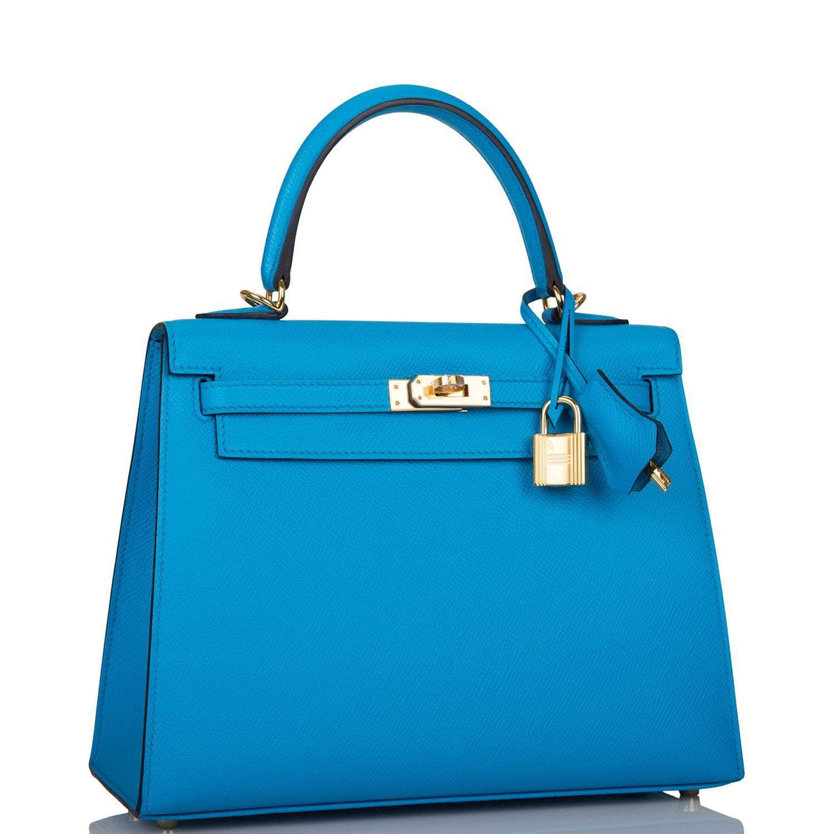 Hermes Kelly Sellier 25 Bleu Frida Epsom Gold Hardware Hermes