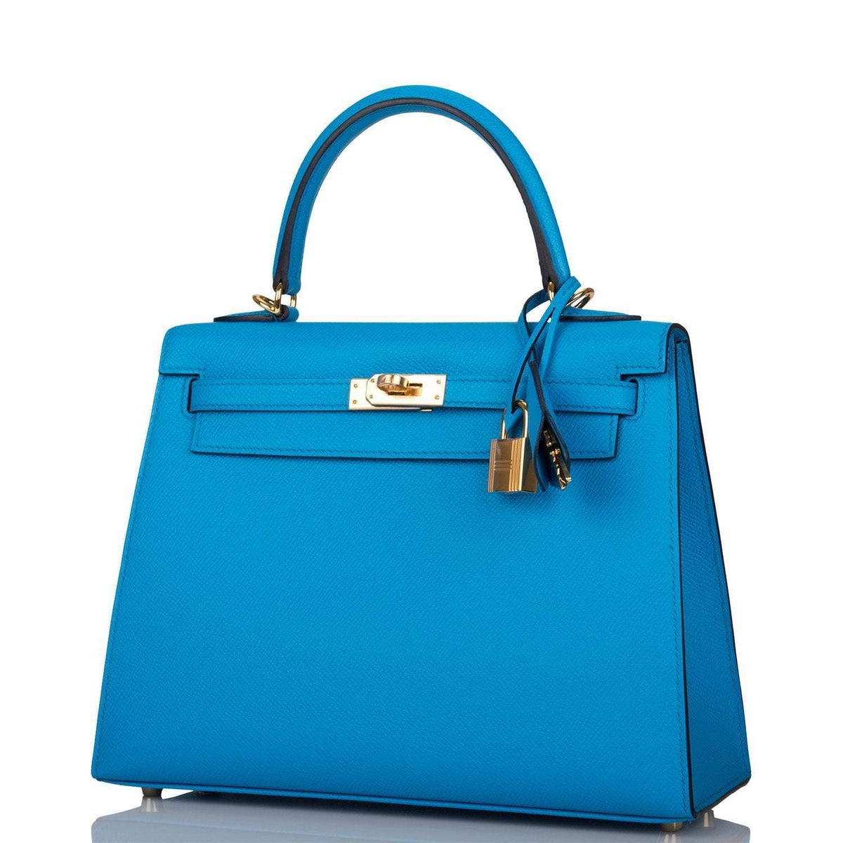 Hermes Kelly Sellier 25 Bleu Frida Epsom Gold Hardware Hermes