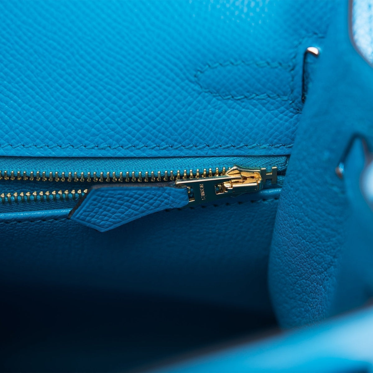 Hermes Kelly Sellier 25 Bleu Frida Epsom Gold Hardware Hermes