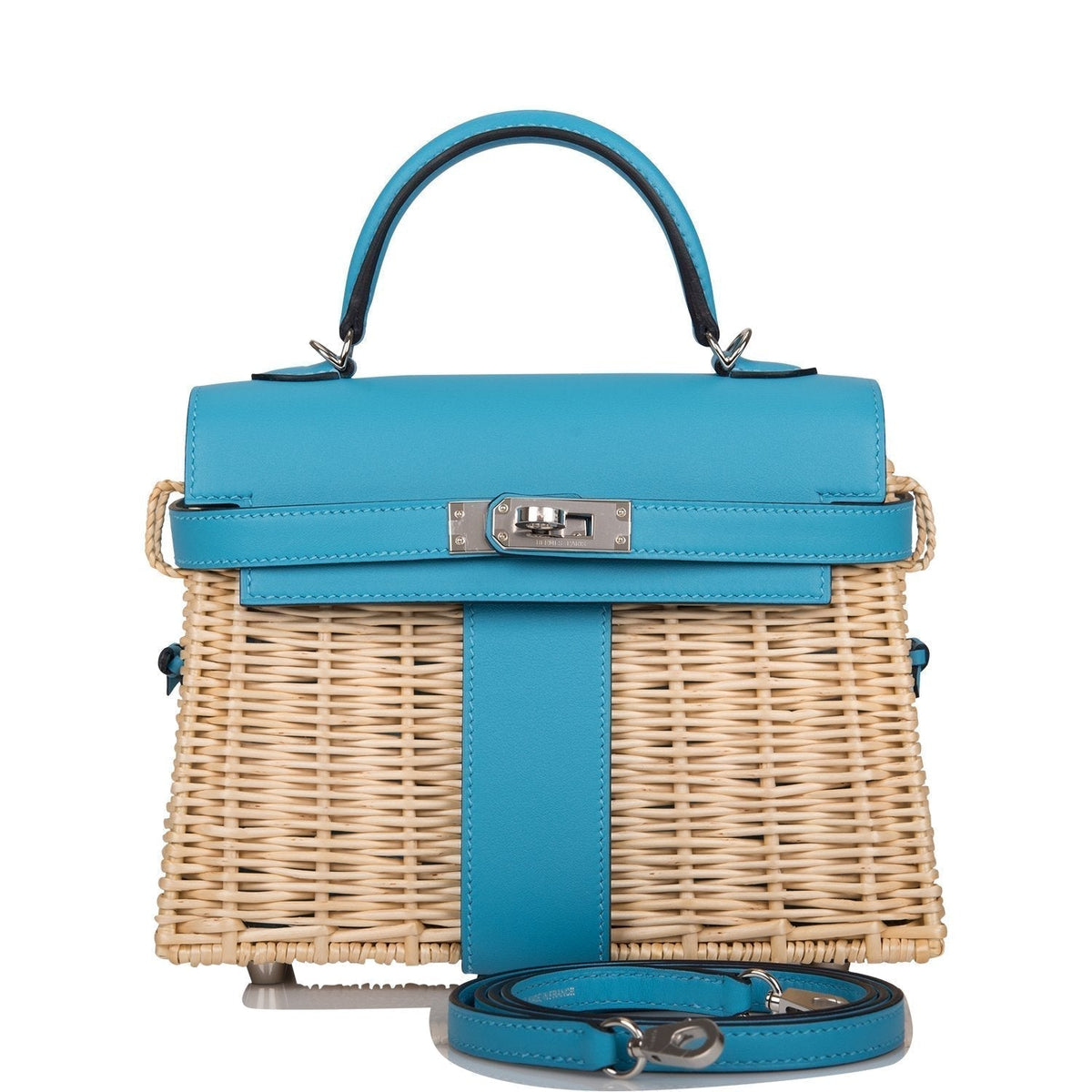 Hermes Bleu du Nord Swift Mini Picnic Kelly Bag 20cm Palladium Hardware BagAg