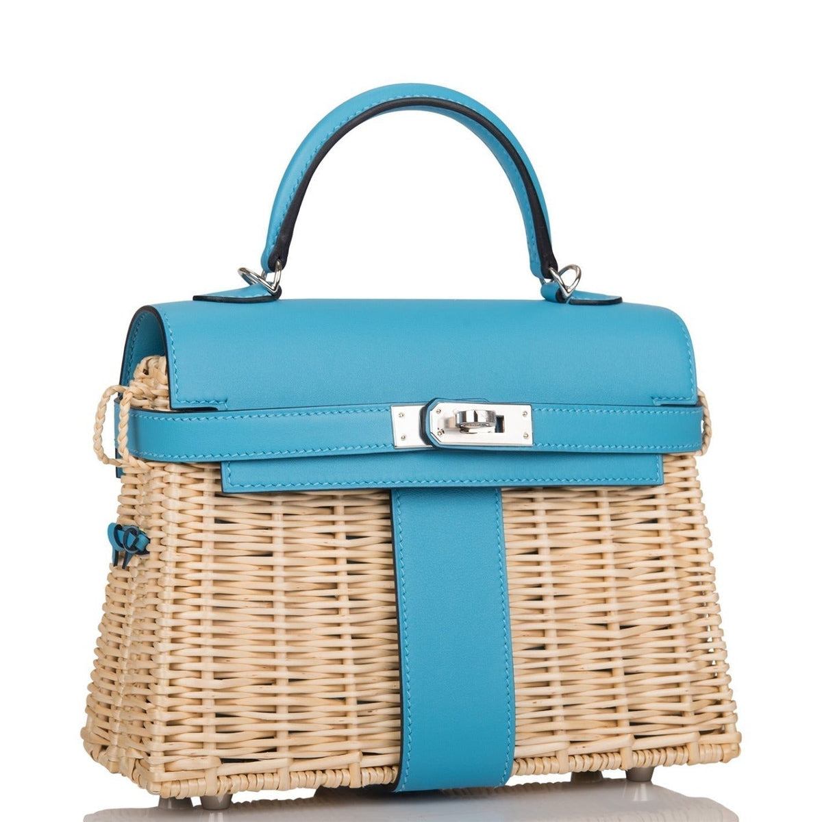Hermes Bleu du Nord Swift Mini Picnic Kelly Bag 20cm Palladium Hardware BagAg