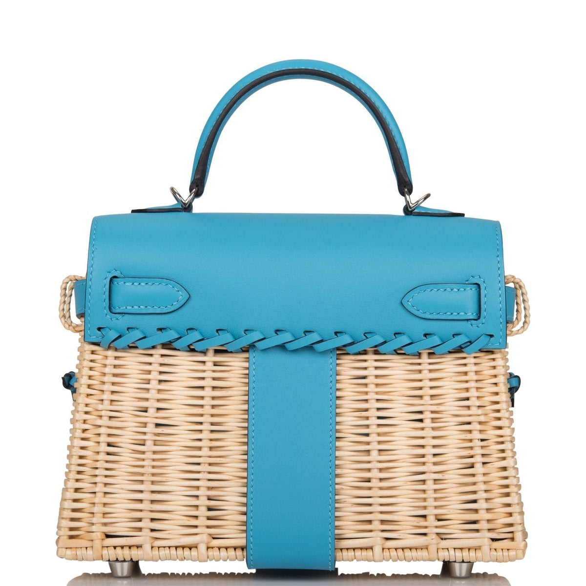 Hermes Bleu du Nord Swift Mini Picnic Kelly Bag 20cm Palladium Hardware BagAg