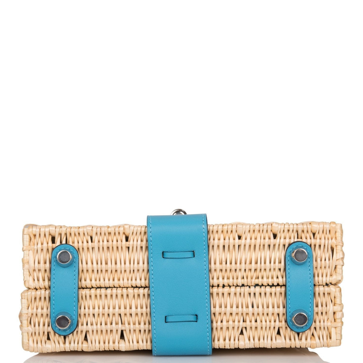 Hermes Bleu du Nord Swift Mini Picnic Kelly Bag 20cm Palladium Hardware BagAg