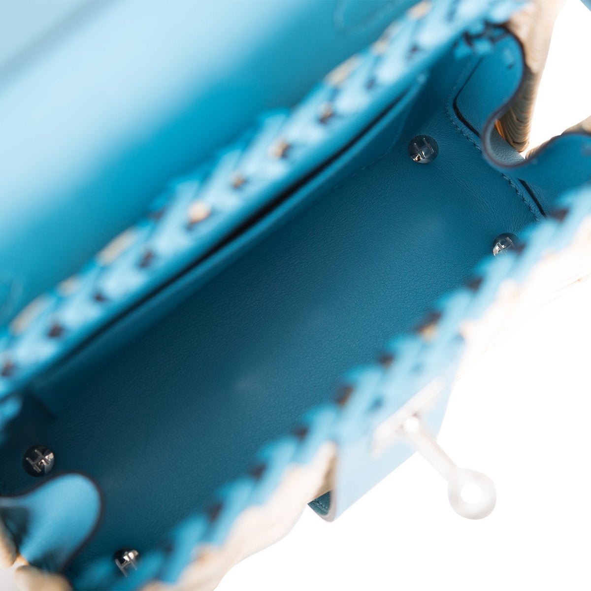 Hermes Bleu du Nord Swift Mini Picnic Kelly Bag 20cm Palladium Hardware BagAg