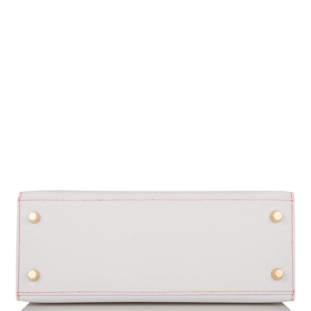 Hermes Horseshoe Stamp (HSS) Bi-Color White and Rose Azalee Epsom Sellier Kelly 25cm Permabrass Hardware Hermes