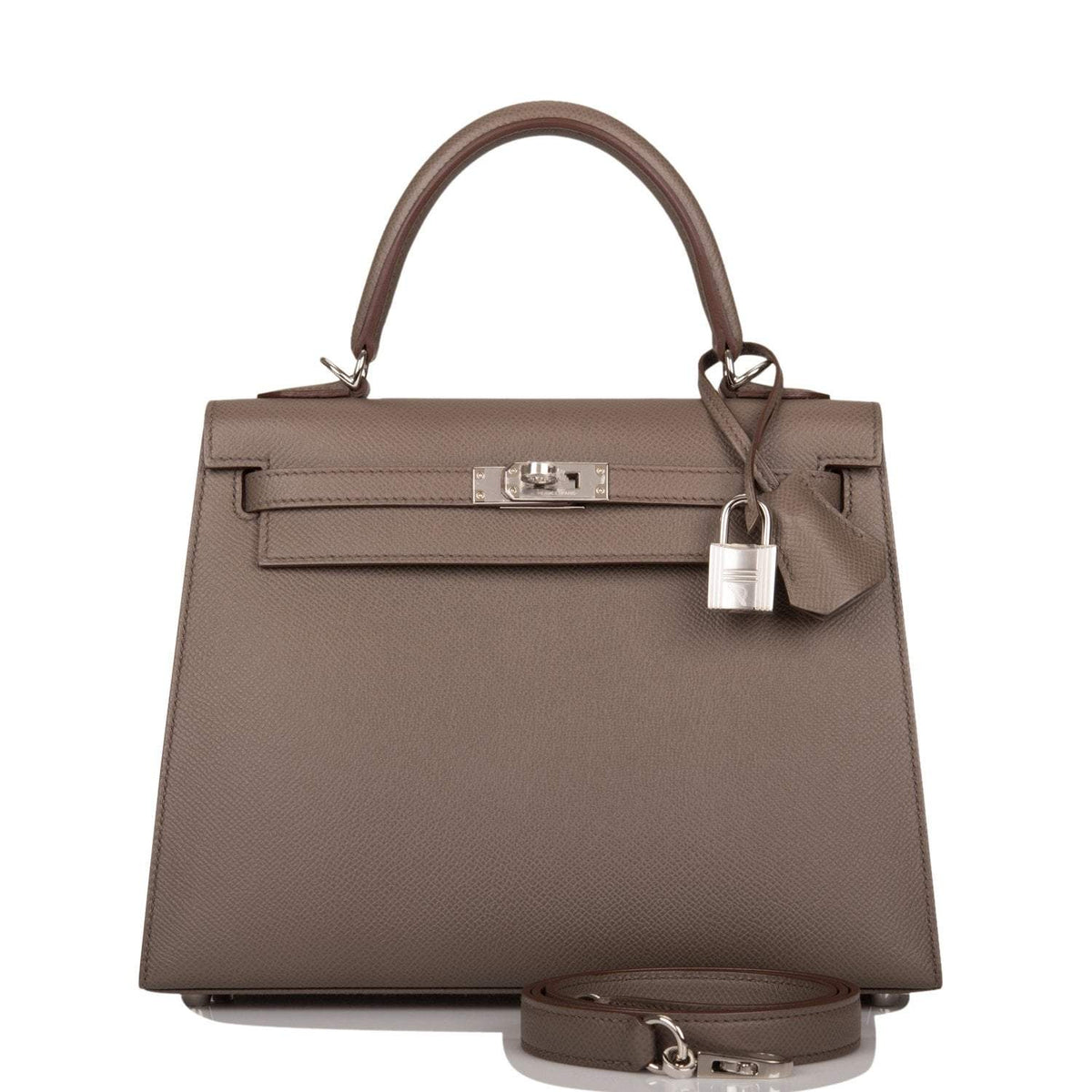 Hermes Etain Epsom Sellier Kelly 25cm Palladium Hardware BagAg