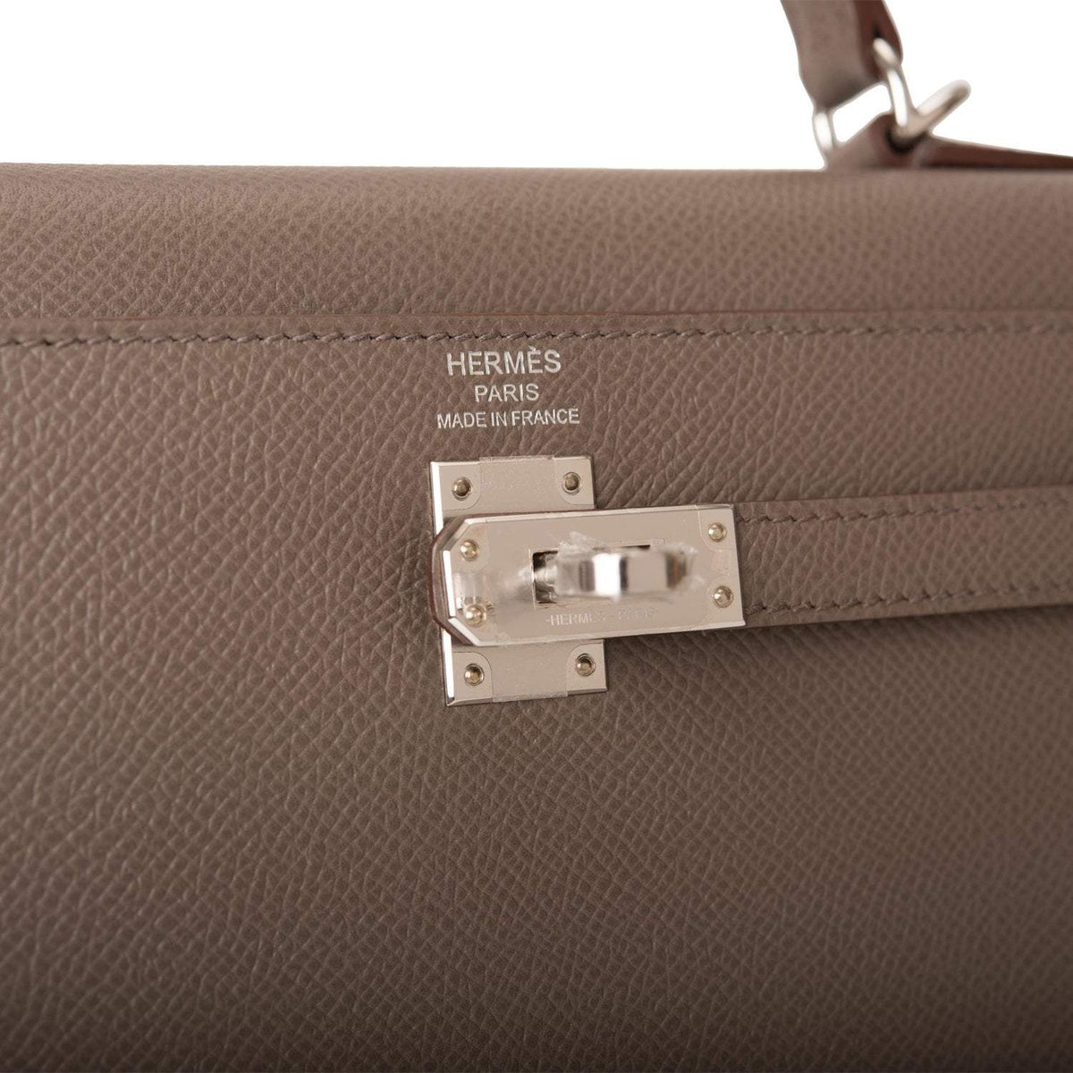 Hermes Etain Epsom Sellier Kelly 25cm Palladium Hardware BagAg