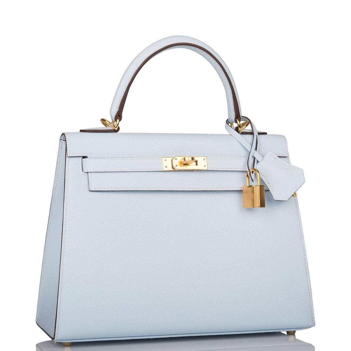 Hermes Bleu Brume Epsom Sellier Kelly 25cm Gold Hardware BagAg