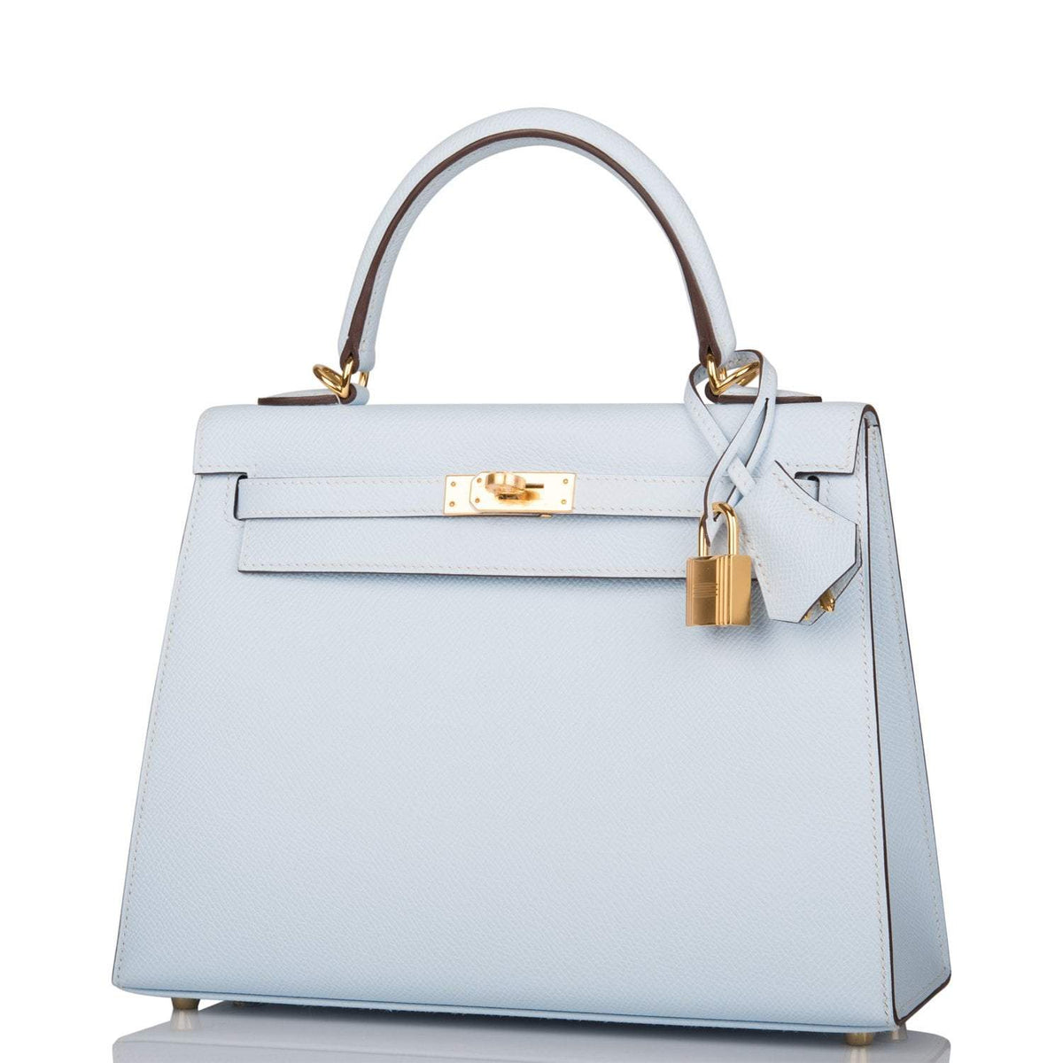 Hermes Bleu Brume Epsom Sellier Kelly 25cm Gold Hardware BagAg