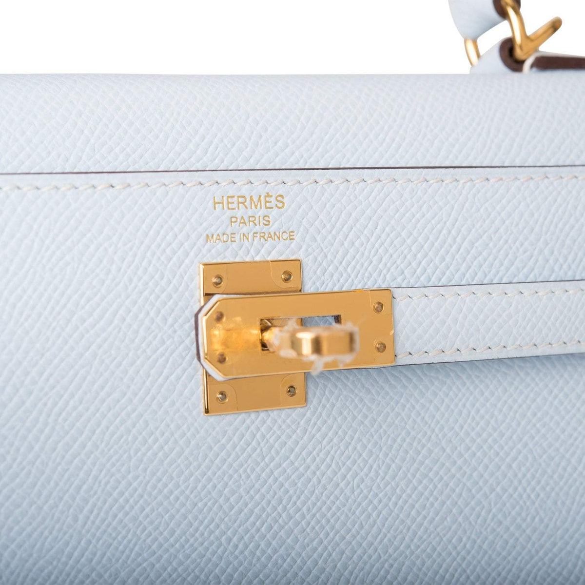 Hermes Bleu Brume Epsom Sellier Kelly 25cm Gold Hardware BagAg