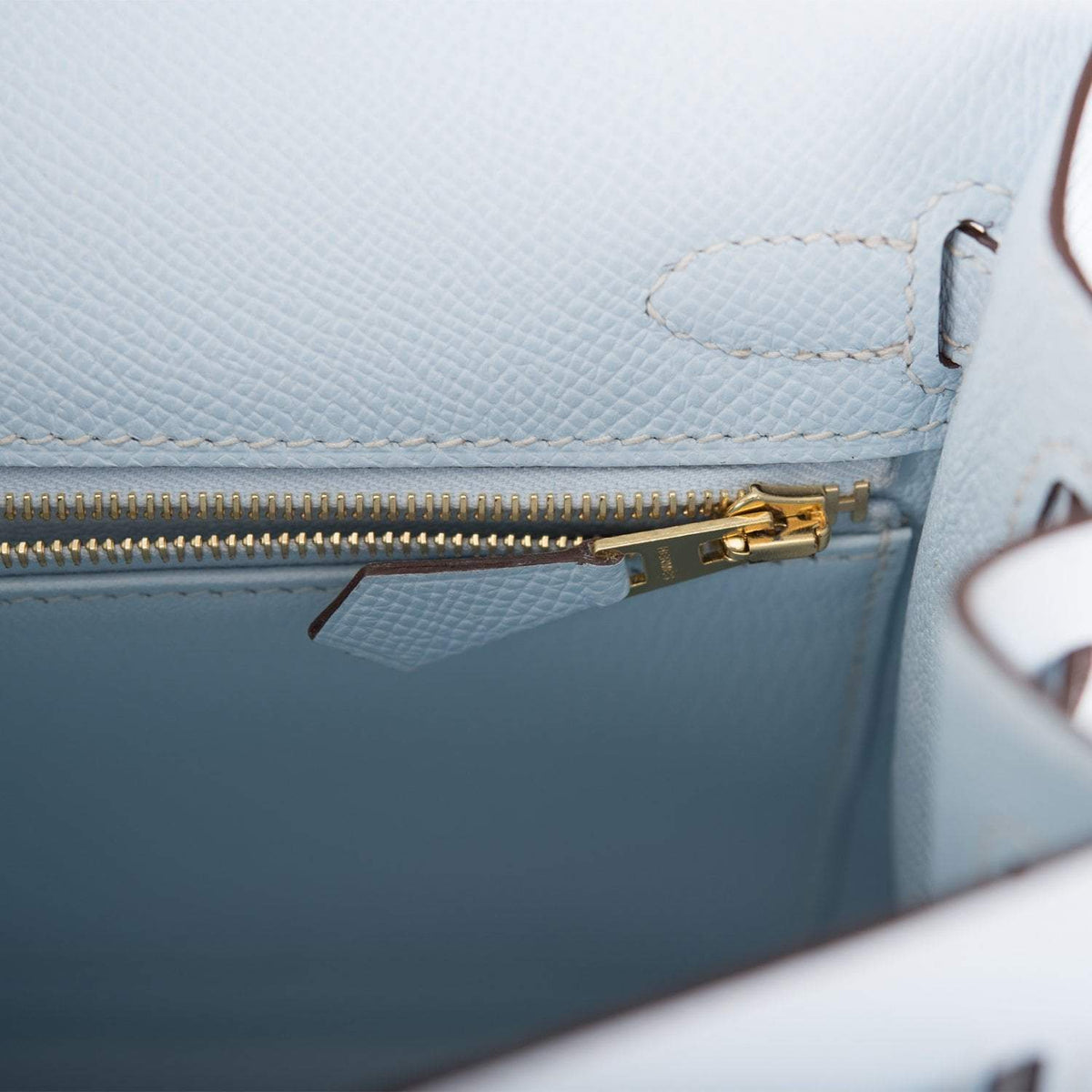 Hermes Bleu Brume Epsom Sellier Kelly 25cm Gold Hardware BagAg