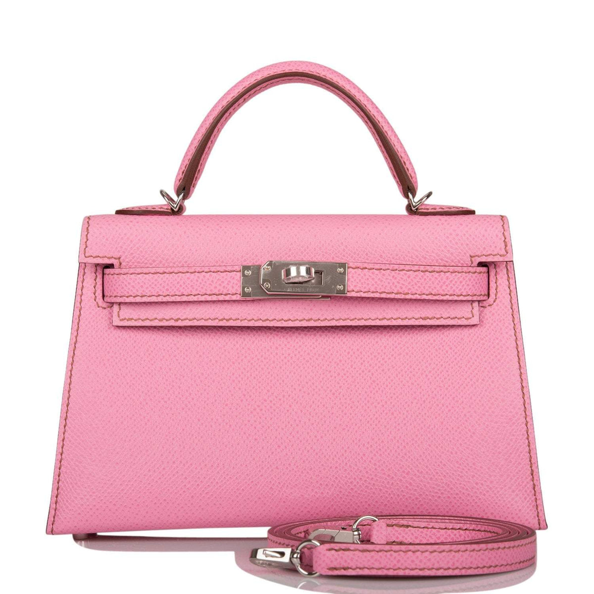 Hermes Bubblegum 5p Epsom Sellier Kelly 20cm Palladium Hardware BagAg
