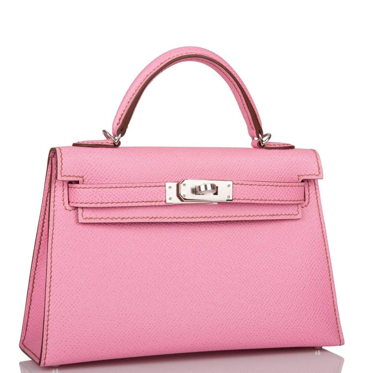 Hermes Bubblegum 5p Epsom Sellier Kelly 20cm Palladium Hardware BagAg