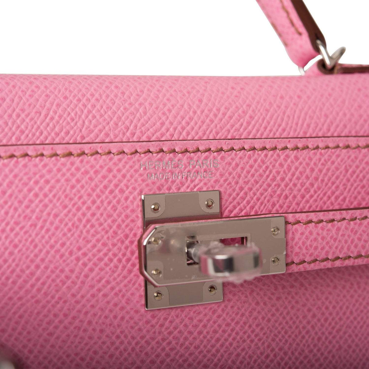 Hermes Bubblegum 5p Epsom Sellier Kelly 20cm Palladium Hardware BagAg