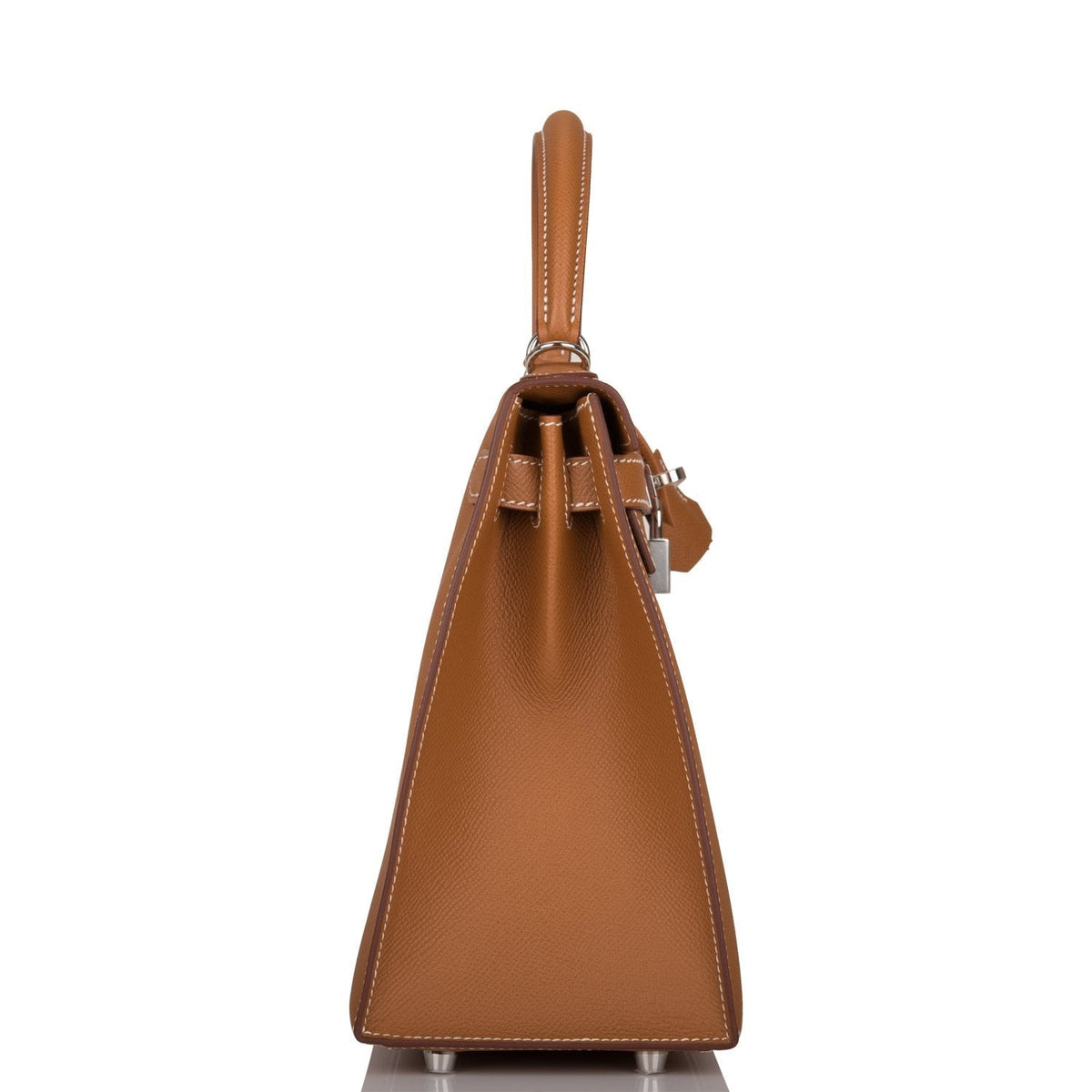Hermes Gold Epsom Sellier Kelly 28cm Palladium Hardware BagAg