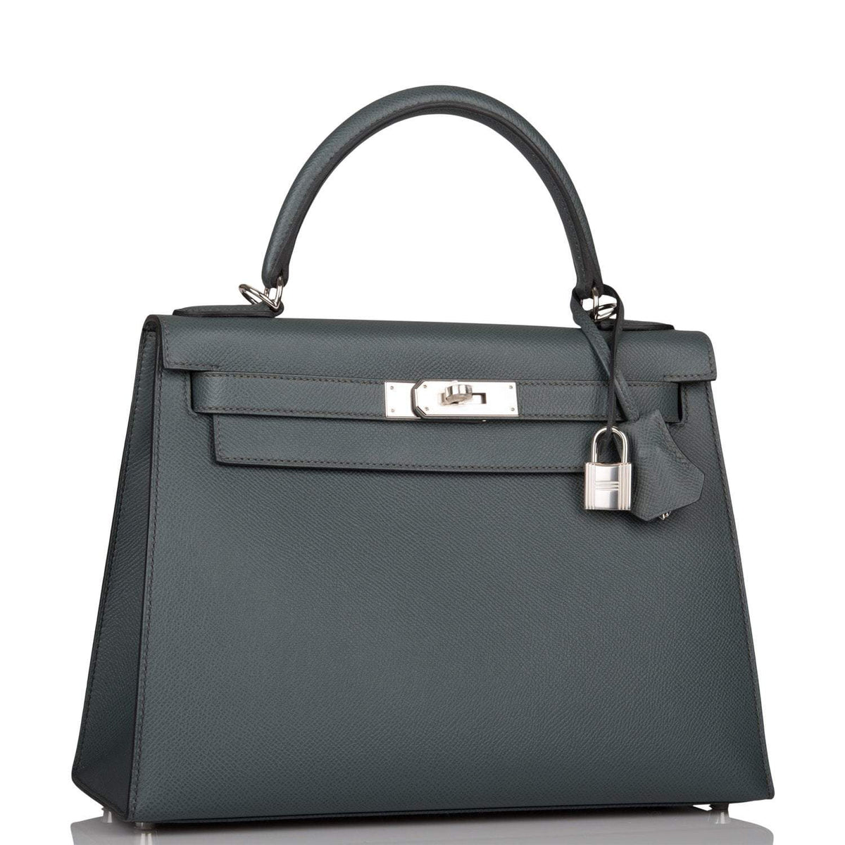 Hermes Bleu Orage Epsom Sellier Kelly 28cm Palladium Hardware BagAg