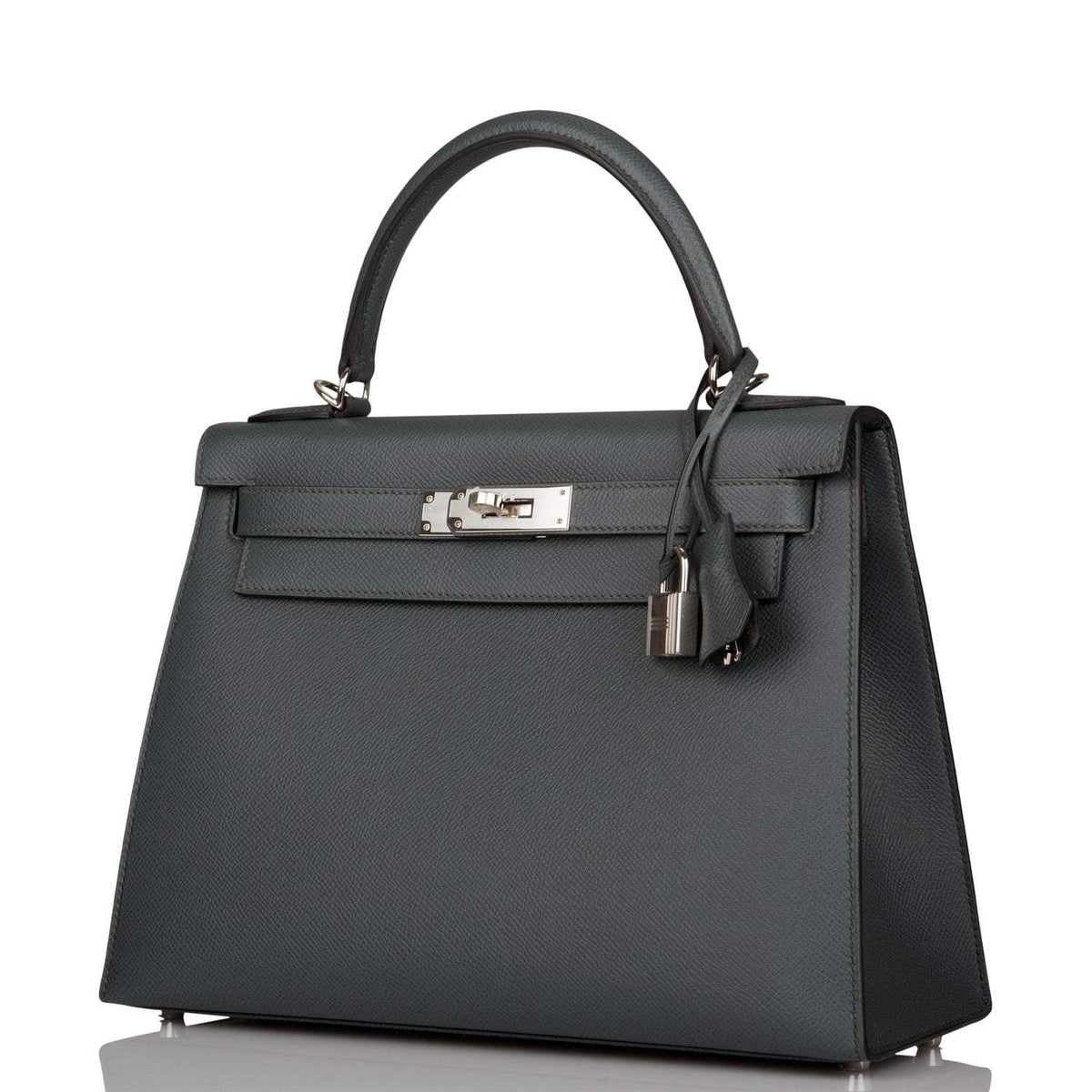 Hermes Bleu Orage Epsom Sellier Kelly 28cm Palladium Hardware BagAg